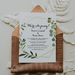 Invitation Réception d'Elopement Feuille Vert Tropical