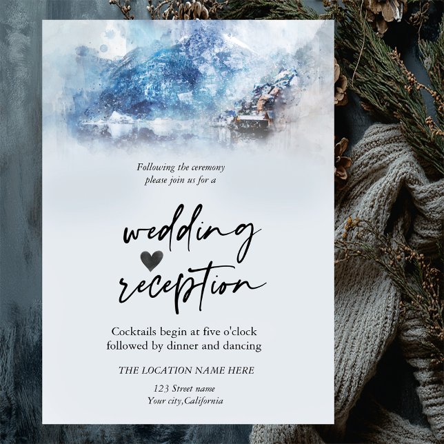 Invitation Réception du lac de montagne en hiver (Créateur téléchargé)