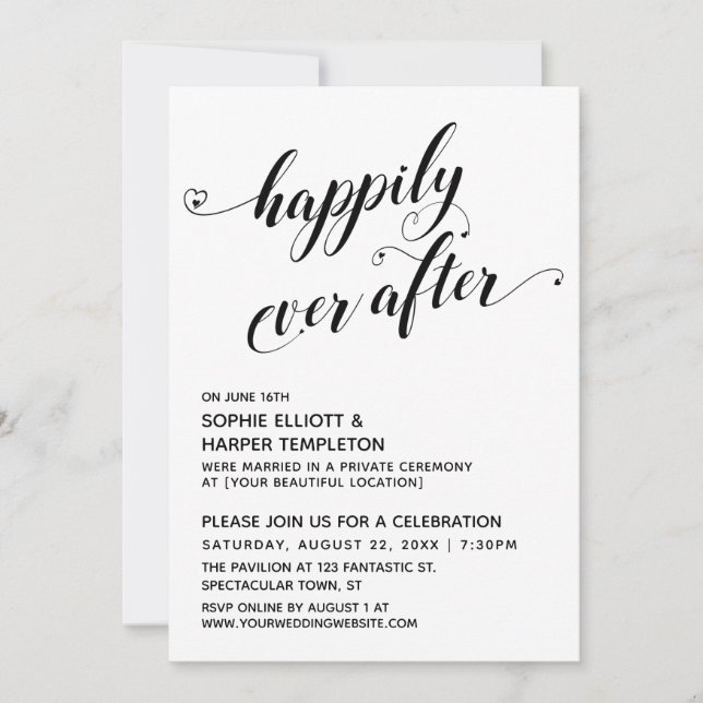 Invitation Réception du scénario de Happily Ever After Hearts (Devant)