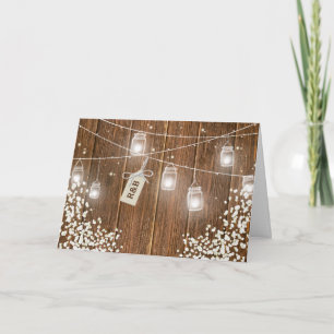 Invitation Réception du soir avec pot Mason Rustique et souff