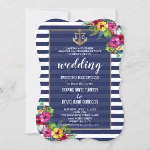 Invitation Réception du soir pour Mariage de Luau tropical