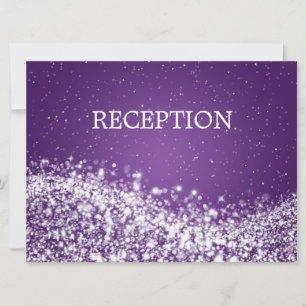 Invitation Réception élégante vague scintillante violette