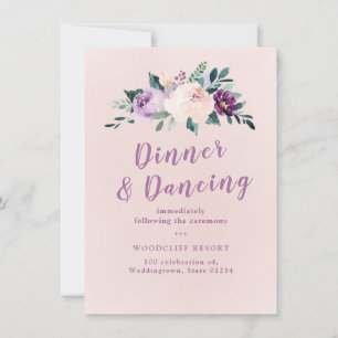 Invitation Réception fleurie botanique violet