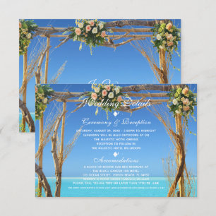 Invitation Réception Floral Summer Beach Wedding Gate