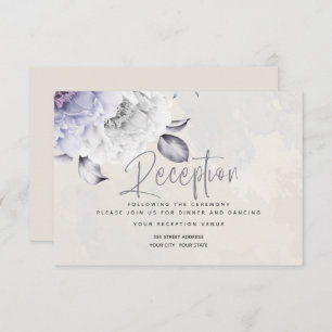 Invitation RÉCEPTION   Flore rustique Lilac et Albâtre Peony