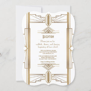Invitation Réception Glam White des années 1920 Great Gatsby