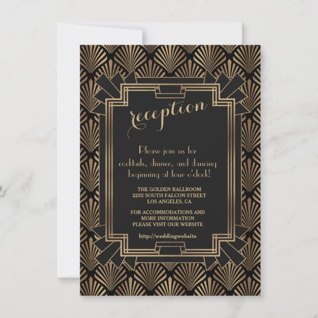 Invitation Réception glamour des années 20 Great Gatsby (Devant)