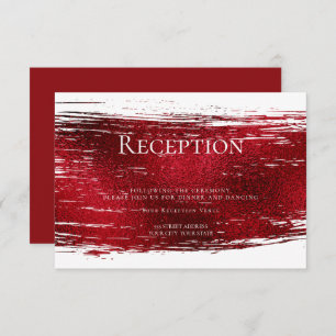 Invitation Réception Gras Crimson Rouge Brush Stroke
