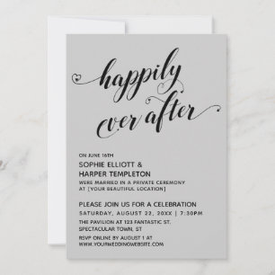 Invitation Réception grise du scénario Cœurs heureux pour tou