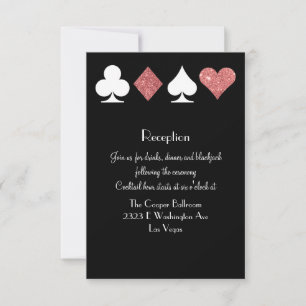 Invitation Réception Las Vegas Destiny Rose Gold Pailleté