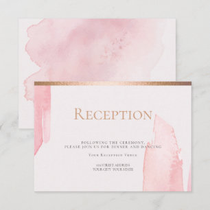 Invitation Réception   Laver de l'aquarelle rose