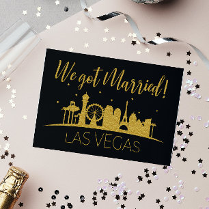 Invitation Réception Mariage Elopement Black Gold Las Vegas