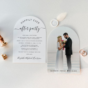 Invitation Réception Mariage Photo Arc Chic