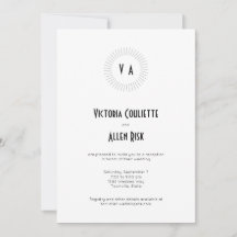 Réception minimaliste Monogramme Cercle Intemporel