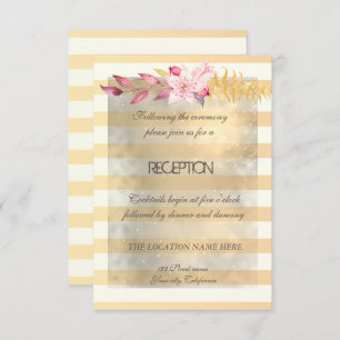 Invitation Réception Moderne Chic Fleurs Gratées