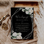Invitation Réception moderne élégante en ivoire floral Elopem<br><div class="desc">Cette élégante carte de réception moderne en ivoire floral est parfaite pour une soirée post-elopement moderne. Le design présente des fleurs roses d'ivoire blanc à l'aquarelle avec des feuilles d'eucalyptus verts soigneusement disposés dans des bouquets attrayants. Les cartes RSVP sont vendues séparément.</div>