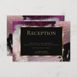 Invitation Réception Modernes Faux Metallic Berry Strokes