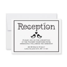 Réception Noir & Blanc Inséparables Cœurs Mariage