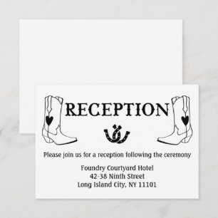 Invitation Réception occidentale Bottes de cowboy Mariage cou