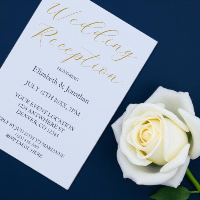 Invitation Réception Opulente De Mariage Bleu (Créateur téléchargé)
