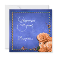 Réception orange bleue de cru de mariage