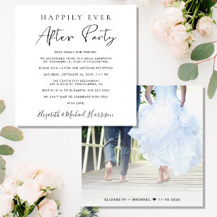 Invitation Réception photo de mariage heureux