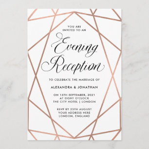 Invitation Réception rose de soirée d'or de Faux moderne