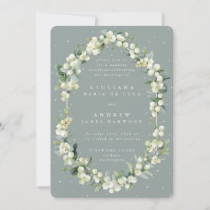 Invitation Réception Seafoam Snowberry+Eucalyptus uniquement