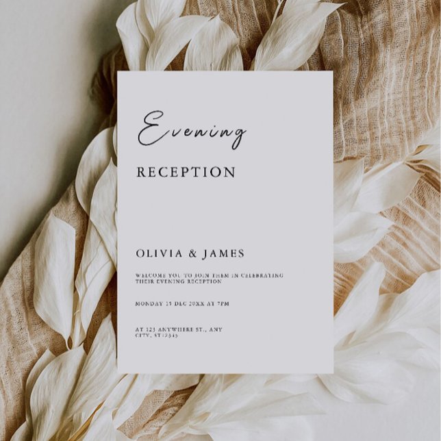 Invitation Réception Soirée Élégante Et Minimaliste (Elegant Minimalist Evening Reception Invitation)