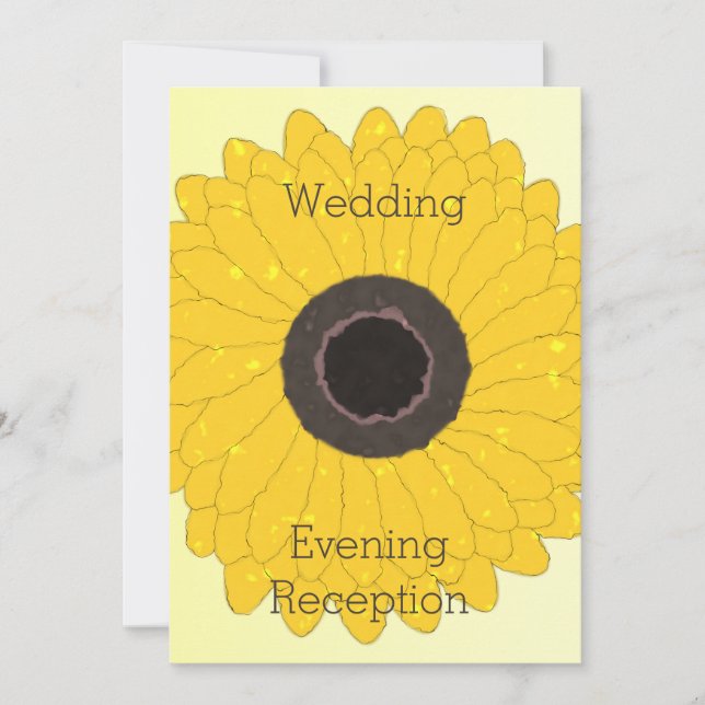 Invitation Réception Soirée mariage Sunflower Jaune (Devant)