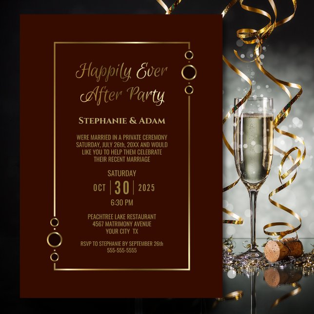 Invitation Réception Terracotta Gold Happily Ever After (Créateur téléchargé)