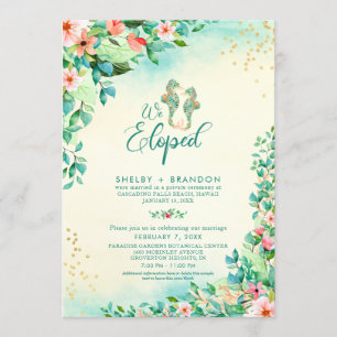Invitation Réception Tropicale Mariage Eloped Horaires Florau