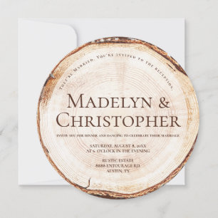 Invitation Réception uniquement Mariage rustique Photo Bois c