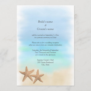 Invitation Réception uniquement Plage Thème Mariage Invitatio