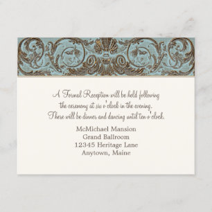 Invitation Réception Vintage Formelle French Gold Lace Baroqu