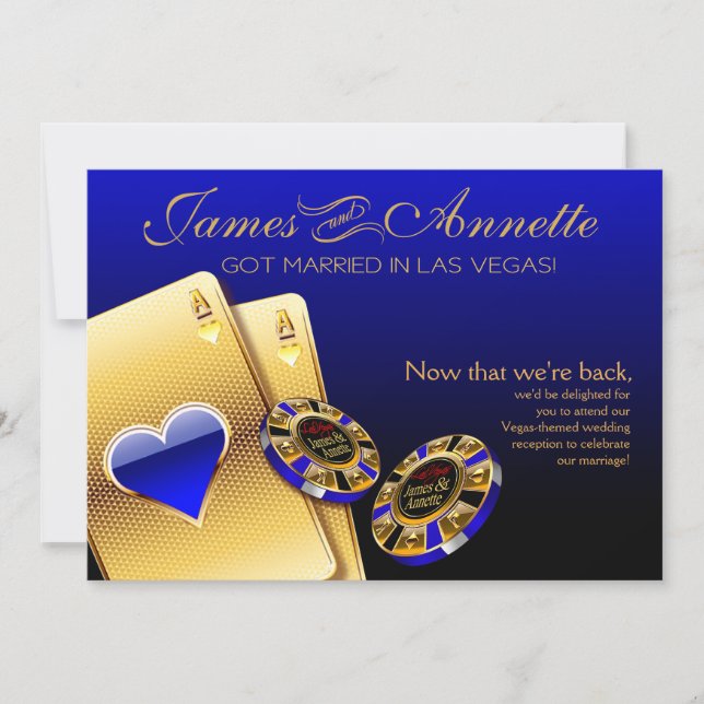 Invitation Réception VIP Las Vegas | bleu (Devant)
