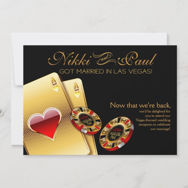 Invitation Réception VIP Las Vegas | noir (Devant)