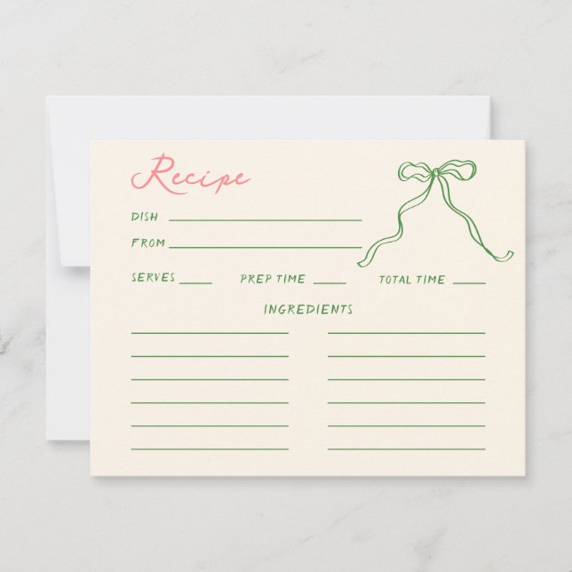 Invitation Recette de Fête des mariées manuscrite Whimsical Q (Devant)