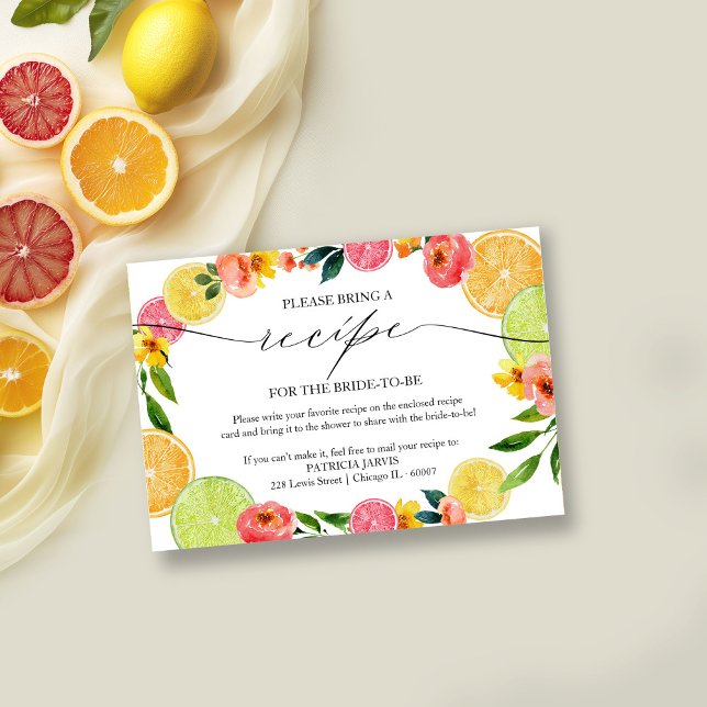 Invitation Recette de la douche de mariée au citron Main Sque (Créateur téléchargé)