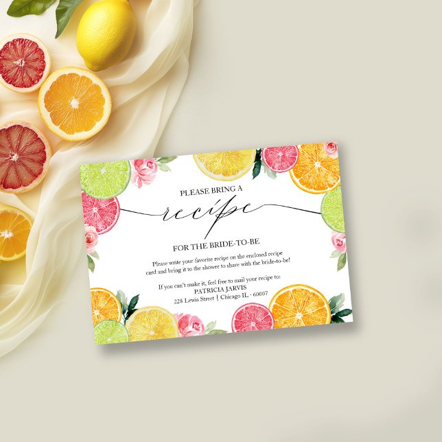 Invitation Recette de la douche de mariée au citron Main Sque (Créateur téléchargé)