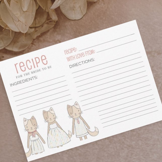 Invitation Recette pour la mariée à devenir Meowied (Créateur téléchargé)