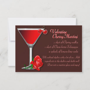 Invitation Recette Valentine Cherry Martini