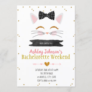 Invitation Recevoir l'invitation de bachelorette de meow
