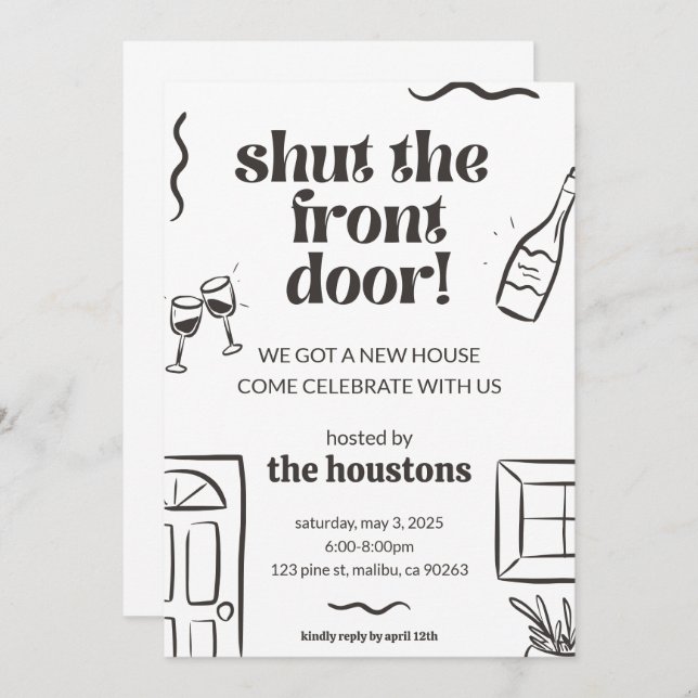 Invitation Réchauffement Maison Invitation Réchauf (Devant / Derrière)