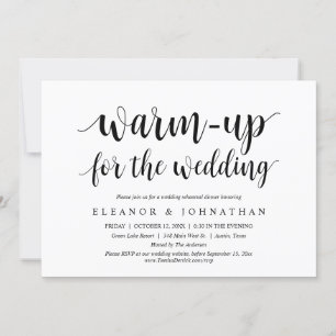 Invitation Réchauffement pour le Mariage, Dîner de répétition