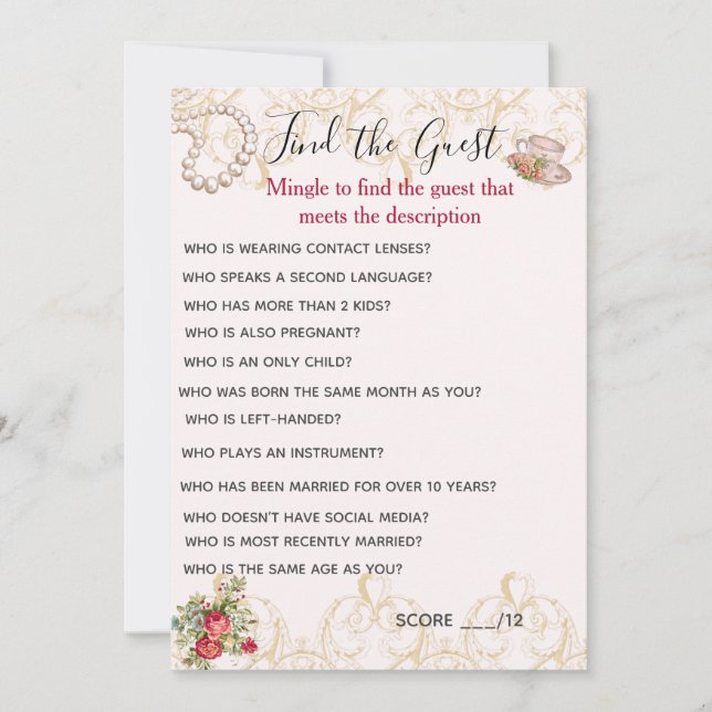 Invitation Rechercher l'invité (Devant)