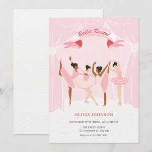 Invitation récital de ballerine rose