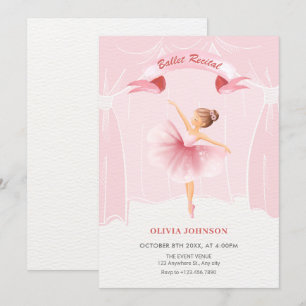 Invitation récital de ballerine rose
