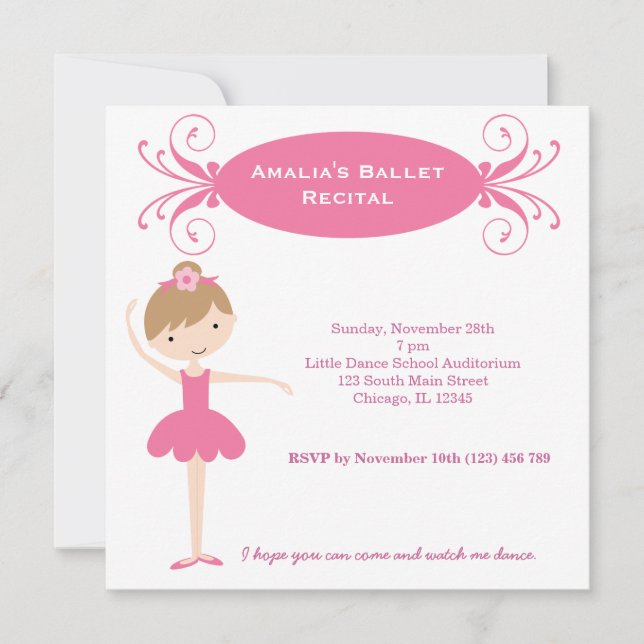 Invitation Récital de ballet (Devant)