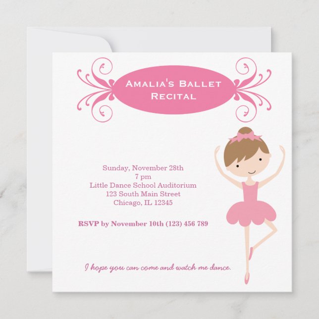 Invitation Récital de ballet (Devant)